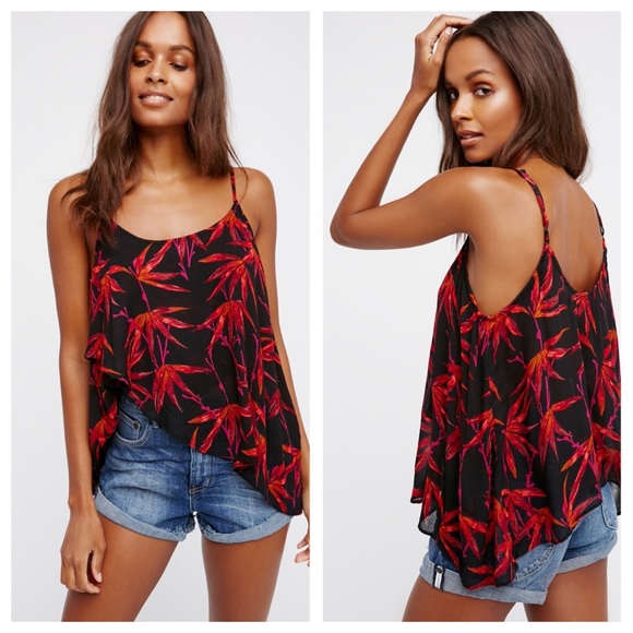 Free People Tops - Free People Simone Surplice Black Cami